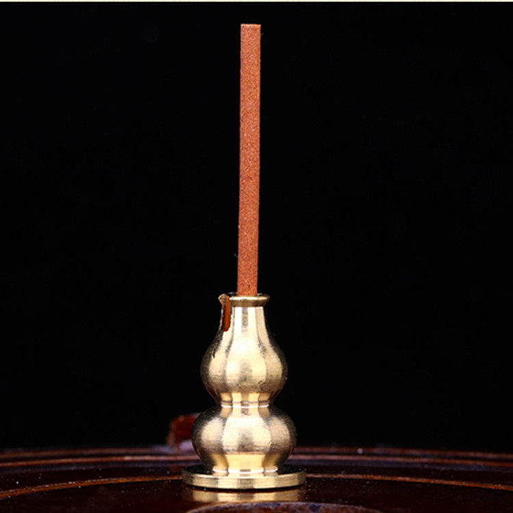 Mini small incense burner incense holder pure copper gourd nine-hole incense holder brass ring incense rack line incense bracket clip incense
