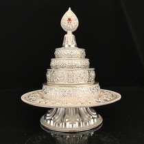 Silver Manza s990 sterling silver Manza plate eight auspicious sterling silver carvings for Manza repair plate tray Yinman Chaluo 10cm