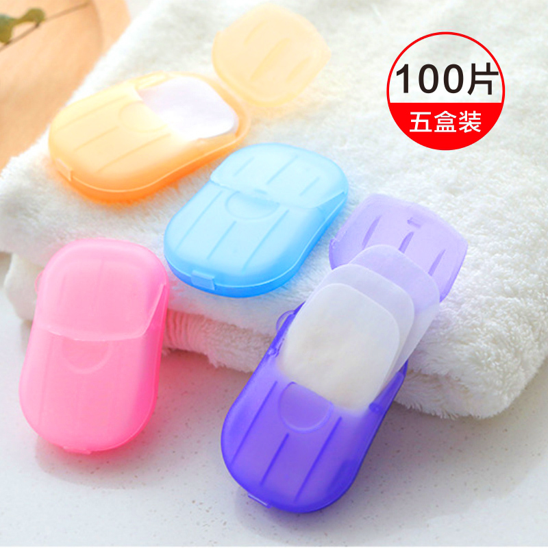 Soap sheet 5 boxes 100 sheets TRAVEL PORTABLE PERFUMED SOAP PAPER OUTDOOR DISPOSABLE SANITARY CLEAN MINI HAND WASH SHEET