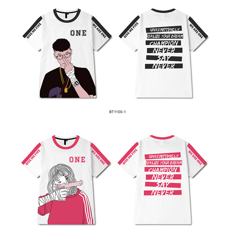 classwear customized t-shirt printed logo pure cotton workwear advertising cultural shirt classmate party sports meeting short sleeve