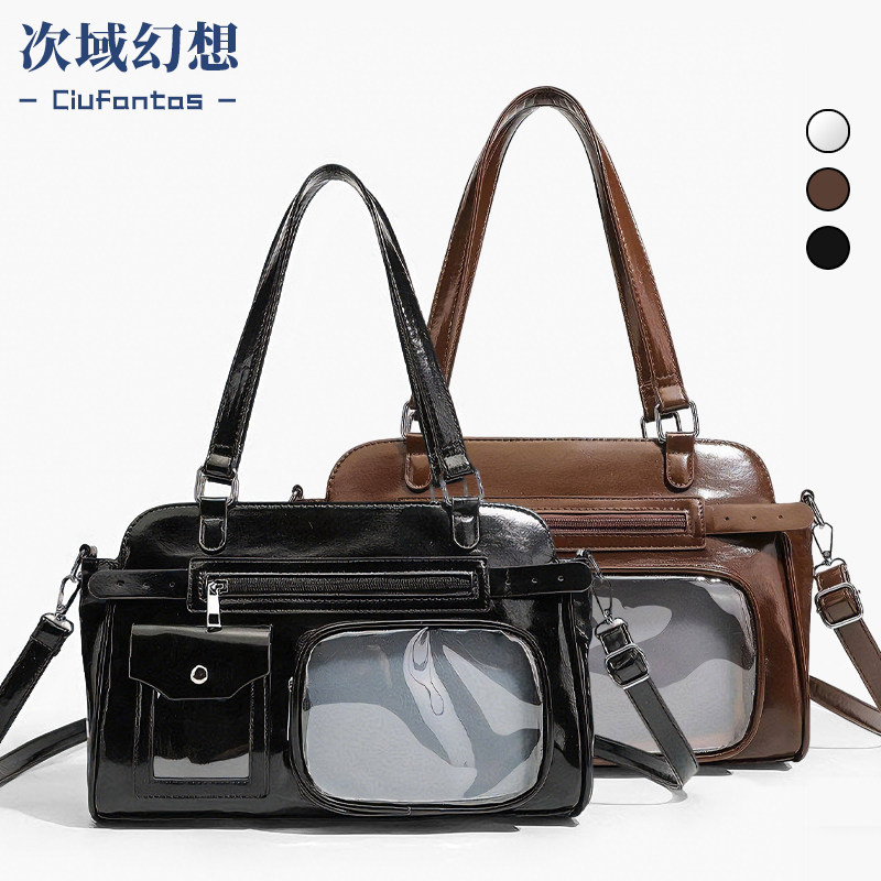 オリジナルのアニメ風バッグ。コンサートやアイドルを追いかけるのに最適で、隠しポケットとスタンド付き。このクロスボディバッグは、アニメやマンガのファン向けにデザインされています。