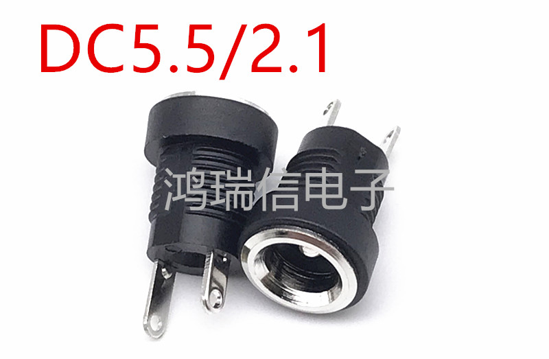 DC-022B power supply mother socket with nut panel hole mounting DC5 5 * 2 1mm-Taobao