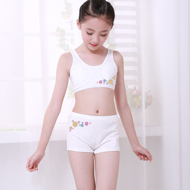 912-year-old girl's development period underwear set little girl children's  bra tube top middle and
