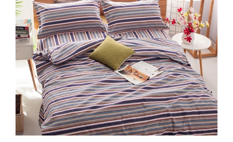 Giải phóng mặt bằng cotton đơn giản bốn tấm bông trải chăn 1,5m học sinh 1,8 mét giường đơn đôi - Bộ đồ giường bốn mảnh gối kèm chăn