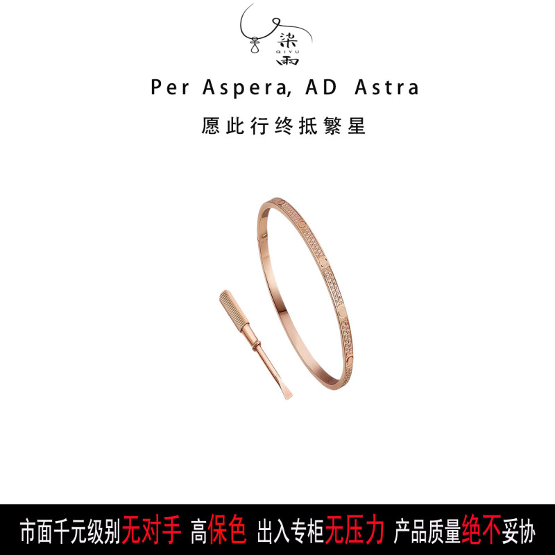 Light Luxury 18K Rose Gold Narrow Love Bracelet for Women, Starry Sky Bracelet, High-End Simple Jewelry, Gift for Girlfriend