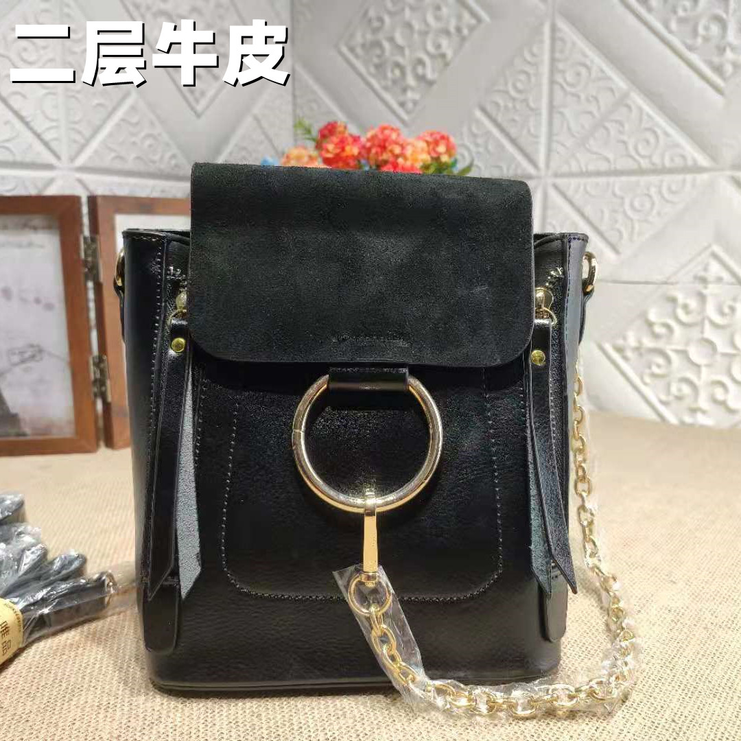 2021 new leather small shoulder bag exported to the United States foreign trade original single surplus single cowhide contrast color bag single shoulder oblique women's bag
