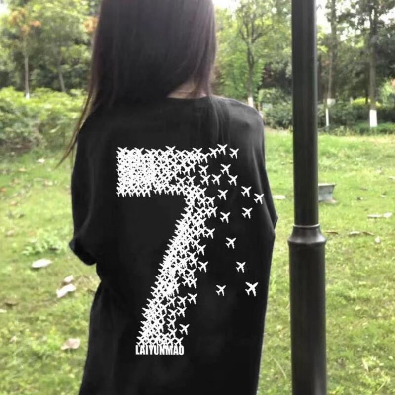 Pure Cotton Digital Print Design, Lazy Style, Loose, Trendy, Slimming Short-Sleeved T-Shirt, Men's and Women's Tops, 2025 New Style