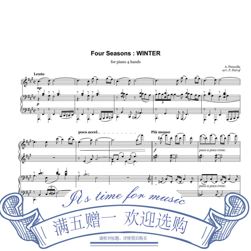 Piazzolla Piazzola Seasonal Winter Piano Quadrillian Quadrillian Music Score Piano Spectrum HD