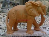 Stone Sculpture Evening Red Elephant pair of hotel Courtyard Han White Jade Auspicious Elephant Villa look at door stone Pendulum Pieces customized