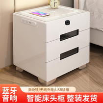 Simply modern bedside cabinet smart wireless charging tape lamp creative personality mini-collection cabinet multi-function locker
