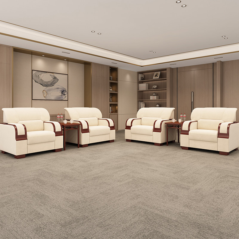 Office Single Position Sofa Combination Brief Modern Business Chinese conference room City Hall VIP Reception genuine leather-Taobao