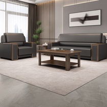Office Sofa New Chinese Business Reception MeetingRoom Hotel Lobby High-end Leather Sofa Tea Several Combinations