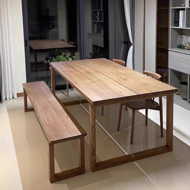 The Same Model as the Mobien White Ash Wood Dining Table and Chair Set, High-End All-Solid Wood Dining Table, Solid Wood Long Table, Office Study Table The Same Model as the Mobien White Ash Wood Dining Table and Chair Set, High-End All-Solid Wood Dining Table, Solid Wood Long Table, Office Study Table