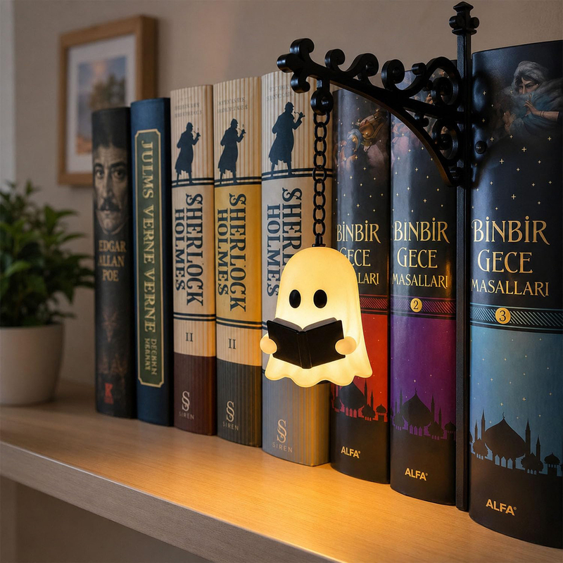 Halloween Creative Small Chandelier Ghost Ornament Room Decoration Props Bookshelf Lighting Atmosphere Light Bookend Decoration