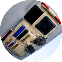 Car sun visor storage multi-functional car glasses holder in-car drivers license bag bill card holder storage bag