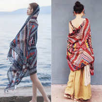 Seaside Sanya Tibet travel outfit artifact desert northwest grassland shawl summer beach sunscreen supplies gauze women