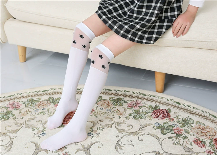 Cô gái phần mỏng trong vớ trên đầu gối vớ trẻ em của vớ ống dài mùa xuân và mùa thu mô hình mùa hè cô gái bé xà cạp đáy vớ tất dài cho bé sơ sinh