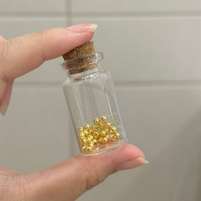 【Jingci Jewelry】Gold Jewelry Laser Beads Pure Gold 999 Small Gold Beads DIY Cat's Eye Laser Walnut Beads