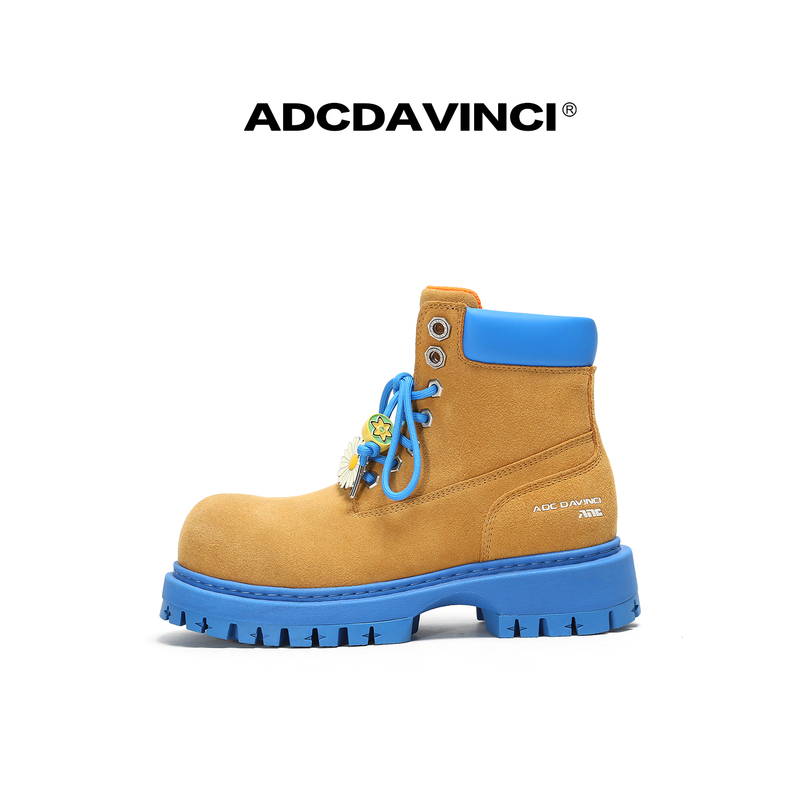 Yan An, Wang Sulong's Same Style, Adcdavinci Blue-Footed Gannet, Blue-Soled Boots, Height-Increasing Short Boots for Men and Women