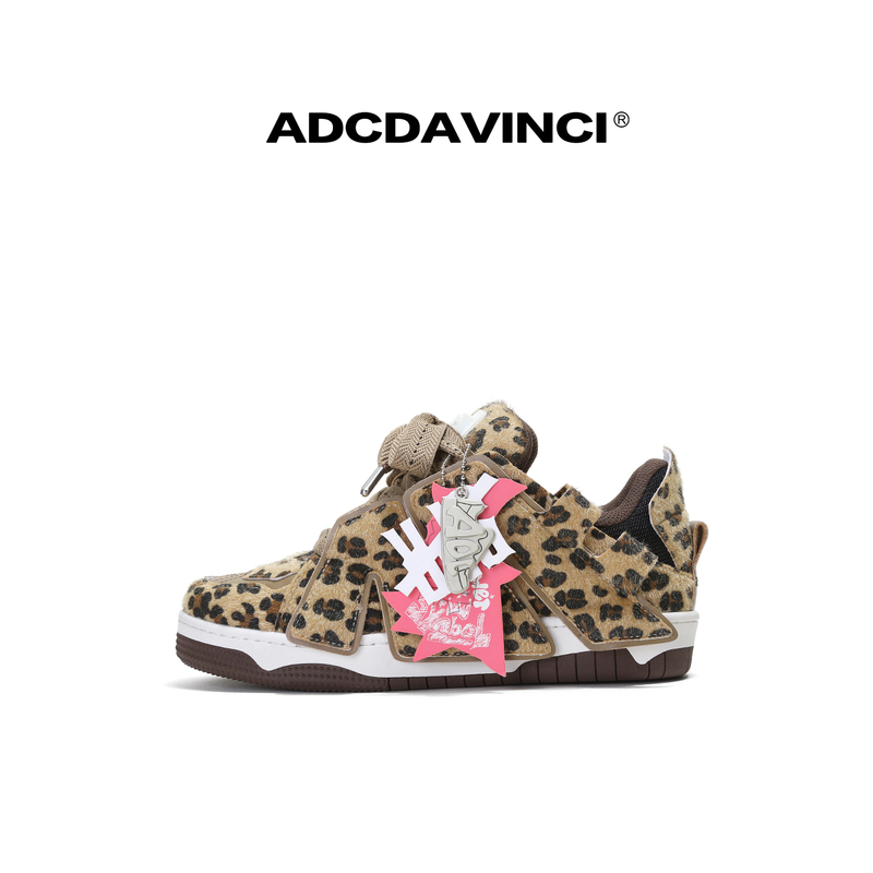 Celebrity Style Adc Da Vinci Mcflurry Series Height-Increasing Comfortable Sneakers Trendy Leopard Print Loafers for Men and Women