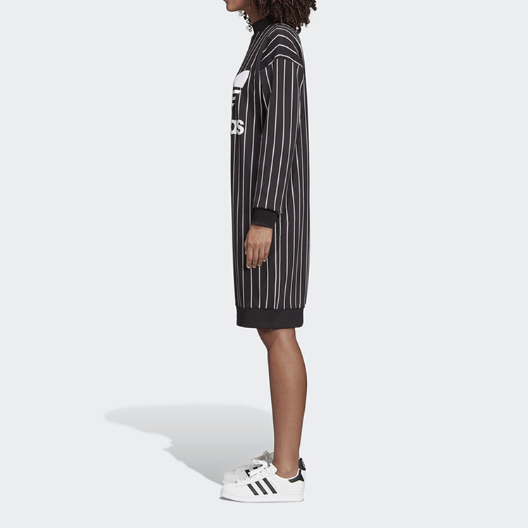Adidas Adidas clover Womens 2019 mới lớn logo sọc dọc thể thao DY0877 - Trang phục thể thao bộ thể thao adidas nữ