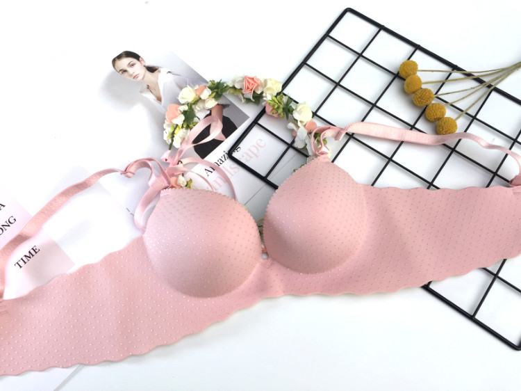 Ngực phẳng ngực nhỏ khuôn dày cup tụ tập áo ngực một mảnh mà không có vòng thép 4cm sọ cốc đồ lót thoáng khí một cô gái cốc đồ lót nữ