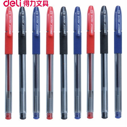 (12 packs) Deli s55 neutral pen carbon pen water pen signature pen office stationery writing black pen 0 5