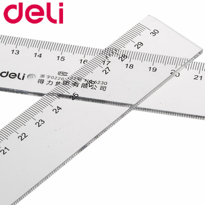 Powerful 6230 plastic ruler 30cm centimeter drawing drawing tool student supplies transparent ruler 20cm