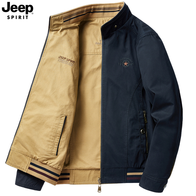 Jeep Reversible Men's Jacket Spring and Autumn 2026 New Pure Cotton Casual Jacket Thin Men's Jeep Reversible Jacket Jeep Reversible Men's Jacket Spring and Autumn 2026 New Pure Cotton Casual Jacket Thin Men's Jeep Reversible Jacket