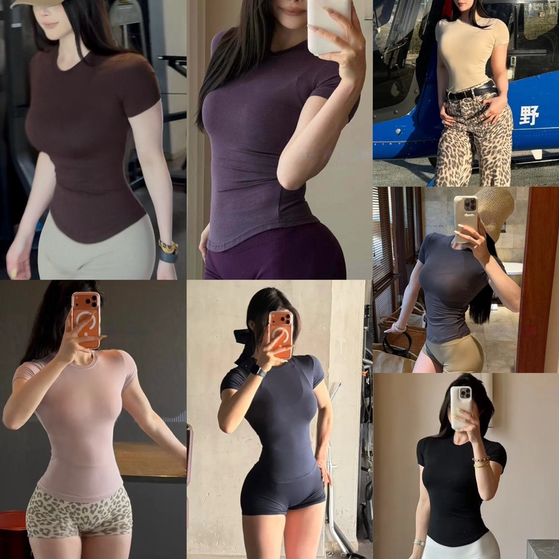 Quick-Drying T-Shirt with a Natural Skin Feel, Casual Sports Top, Slimming Waist, Figure-Flattering, Short-Sleeved Base Layer for Women Quick-Drying T-Shirt with a Natural Skin Feel, Casual Sports Top, Slimming Waist, Figure-Flattering, Short-Sleeved Base Layer for Women