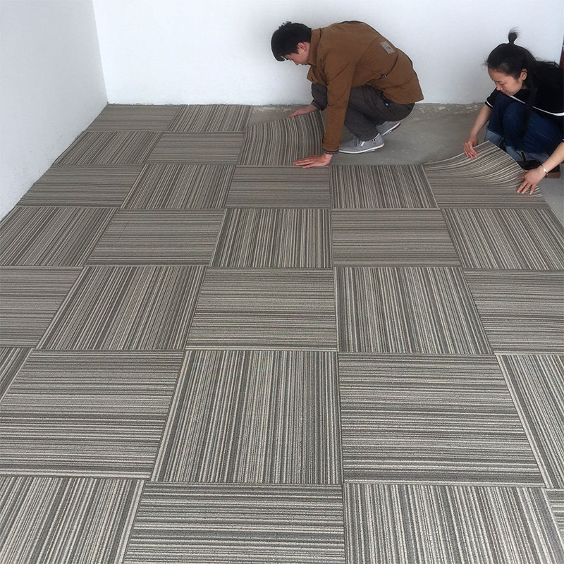 Office carpet splicing square striped jacquard full shop room commercial engineering office building hotel assembled carpet