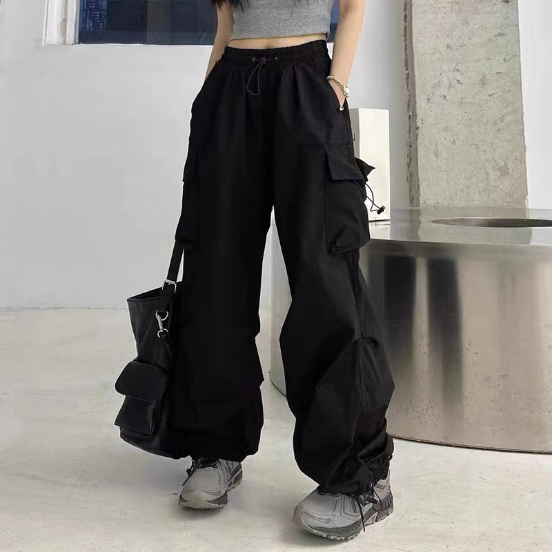 New Autumn and Winter American High Street Wide-Leg Jogger Cargo Pants for Men ins Trendy Loose Straight Casual Pants for Women