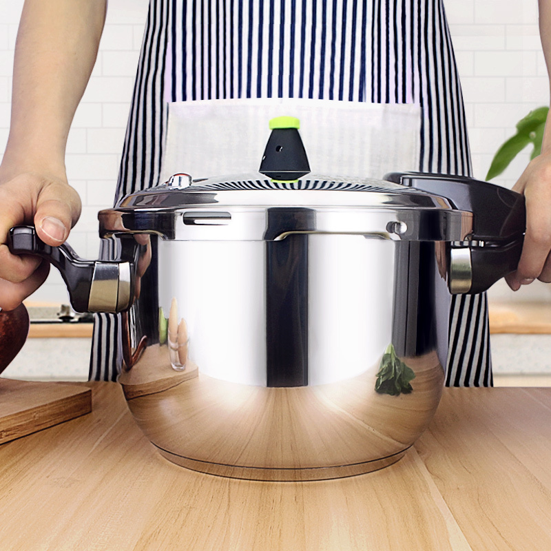 304 Thickened Stainless Steel High Pressure Pan 16cm Home Gold Meme Gas Induction Cookers Universal Small Pressure Cooker 1-2-3
