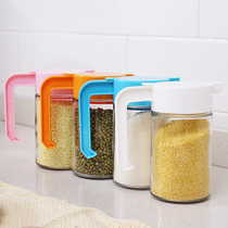 Kitchen covered glass seasoning Seasoning Jar Single-Handed Sprinkling Bottled Salt MSG Starch Containing Bottle of Seasoning Box Suit