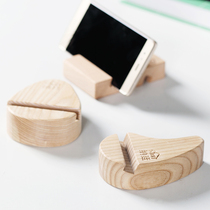 Solid Wood mobile phone bracket creative lazy office desktop wooden bracket put mobile phone tablet base support wooden shelf