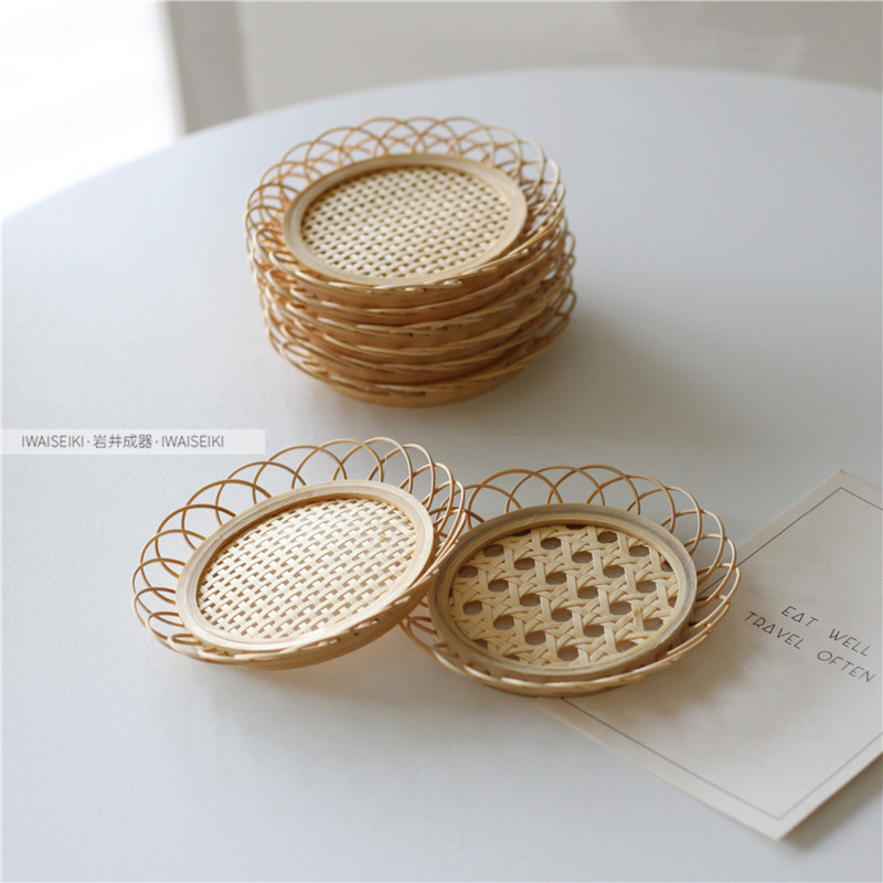 Japanese and Korean in simple wind natural logs hand bamboo cup cup cup cafe household lace cup photography props