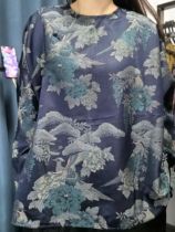 Silk Xiangyun yarn Song brocade oblique placket buttoned long-sleeved top 8-19