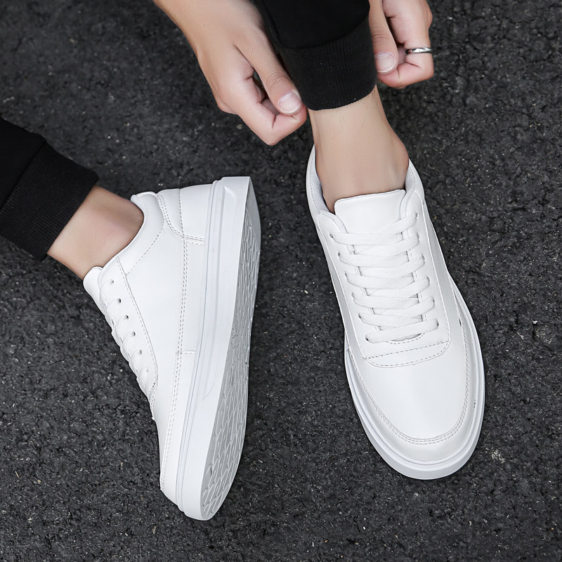 Suit pure leather small white shoes soft bottom trendy brand men's white work work men's shoes teenagers leather shoes casual trendy shoes