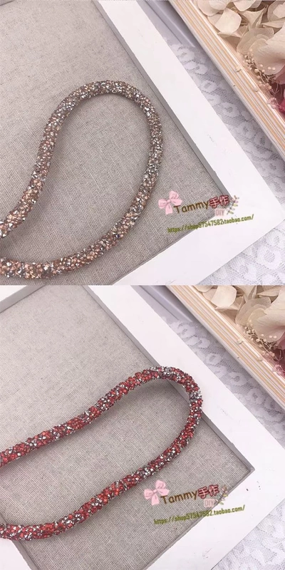 Phụ kiện tóc Tammy / làm bằng tay Vật liệu tự làm phụ kiện đồ trang sức dải rhinestone đường kính 7mm - Phụ kiện tóc