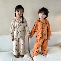 2023 Новые дети Sleepwear Spring Fall Fall Slear Baby Baby Bing Home Boy Girl Pure Wit