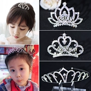 Trẻ em Vương miện Mũ công chúa Sinh nhật rhinestone Headband Cô gái headband Em bé Vương miện Bé gái Kẹp tóc Phụ kiện tóc