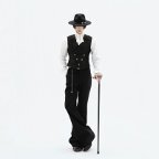 Cothof'Shadow Butterfly' Original Double-Breasted Dark Pattern Butterfly Floral Vest Unisex Style Sleeveless Waist-Cinching Suit Vest Cothof'Shadow Butterfly' Original Double-Breasted Dark Pattern Butterfly Floral Vest Unisex Style Sleeveless Waist-Cinching Suit Vest