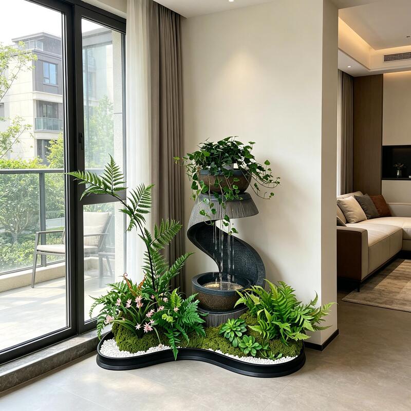 Modern Flowing Water Ornaments, Light Luxury Indoor Water Circulation System, Balcony Corner Landscaping, Gift Decoration, Wealth-Attracting and Fortune-Turning, Opening Ceremony Modern Flowing Water Ornaments, Light Luxury Indoor Water Circulation System, Balcony Corner Landscaping, Gift Decoration, Wealth-Attracting and Fortune-Turning, Opening Ceremony