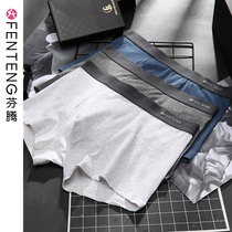 Fentem Mens Underwear Mens Flat Corner Pants Pure Cotton Sports Breathable Shorts Head Bottom Pants Boys All Cotton Big Size Four-corner Pants