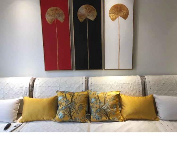 Hiện đại tối giản mới Trung Quốc Mỹ Châu Âu gối vàng vàng bóng sofa đệm mô hình phòng trang trí gối - Trở lại đệm / Bolsters gối tựa lưng cho bà bầu