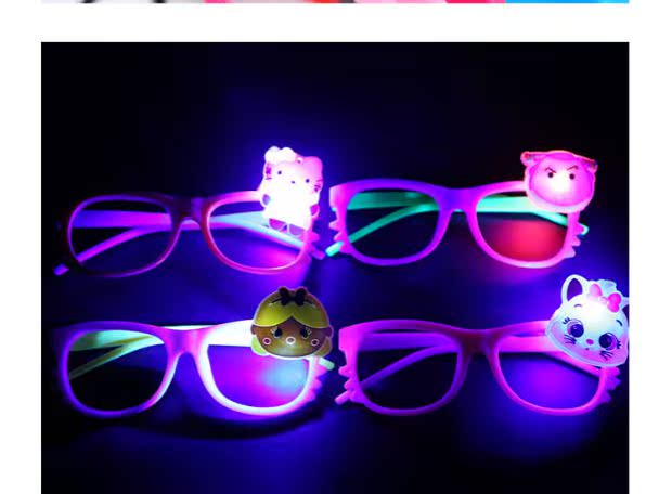 Mới trẻ em dạ quang LED kính hoạt hình kính khung Nghĩa trang trẻ em đồ chơi bán buôn chợ đêm cung cấp gian hàng - Kính khung kính mắt anna