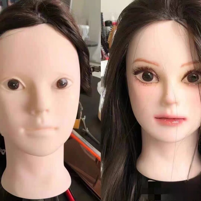 Unadorned Hair Styling Mannequin Head for Braiding and Updo Practice, Dummy Head Model for Apprentices to Practice Hair Cutting and Makeup, Wig Unadorned Hair Styling Mannequin Head for Braiding and Updo Practice, Dummy Head Model for Apprentices to Practice Hair Cutting and Makeup, Wig