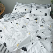 sinh viên mùa hè ký túc xá ngủ giường đơn 1.2m ba mảnh gia đình giường chăn cartoon bốn 1,8 m - Bộ đồ giường bốn mảnh