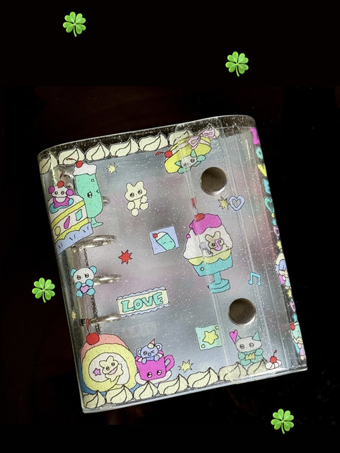 Baby Dessert Theme 70% off Glitter Pvc Loose-Leaf Notebook M5 Storage Planner Loose-Leaf Cover