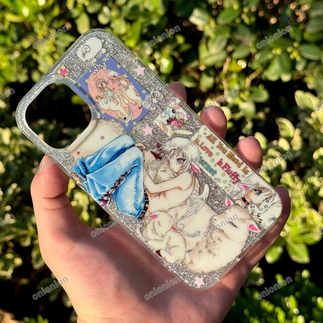 Onionion*Oliwa Oliwa Embrace the Little Lamb Flashing Double-Layer Glossy Phone Case Large Hole Imd Phone Case